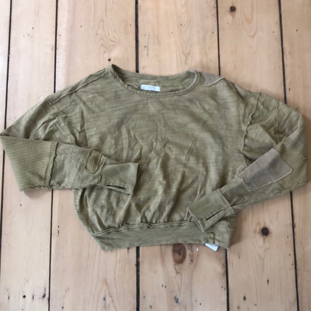 Free People Patchwork Top w/ Thumb holes